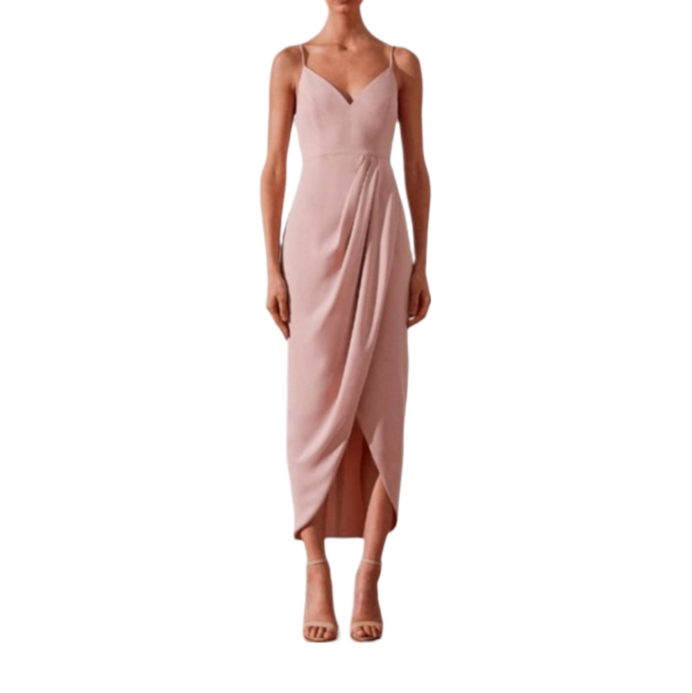 SHONA JOY | Core Cocktail Draped Midi Dress in Size US 10